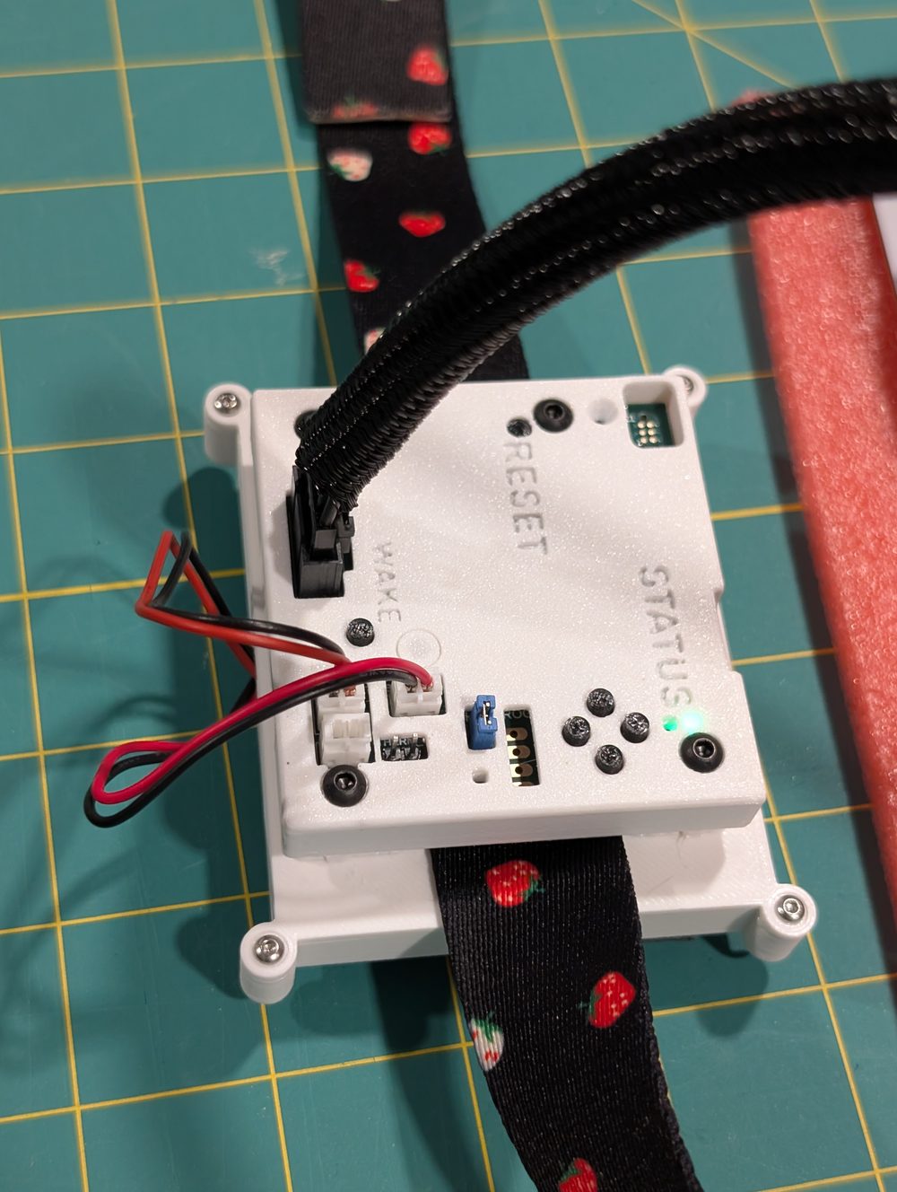 Connecting the other end of the LED panel cable to the compute pack